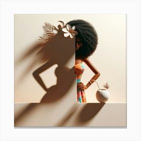 Shadow Of A Tropical Woman Canvas Print