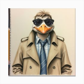 Duck In A Trenchcoat Canvas Print