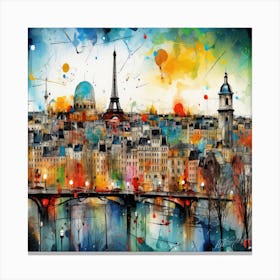 Cityscape Of Paris - Skyline View Canvas Print