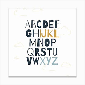 Alphabet And Numbers Canvas Print