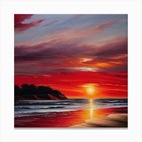Sunset On The Beach 481 Canvas Print