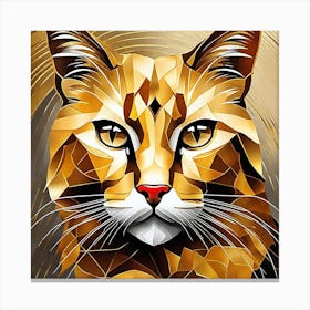 Geometric Cat Painting Canvas Print