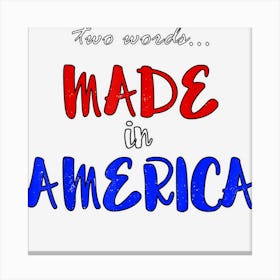 Two Words Made In America Funny President Bidens Pilosa Canvas Print