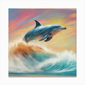 Dolphin In The Ocean Canvas Print