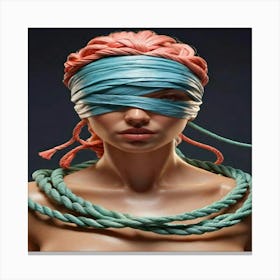 Woman With A Blindfold Canvas Print