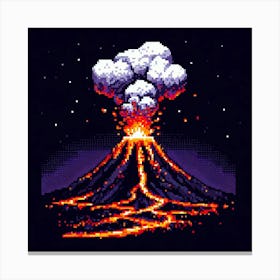 8-bit volcano eruption 3 Canvas Print
