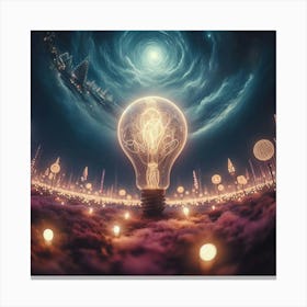 Light Bulb In The Sky Canvas Print