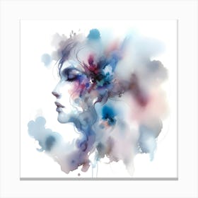 Watercolor Portrait Of A Woman Canvas Print