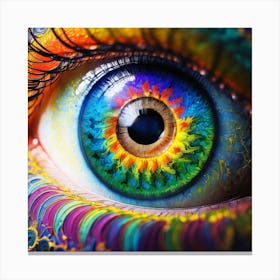 Multi Colored Fractal Eye Canvas Print