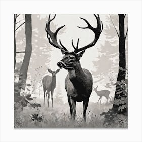 Deer In The Woods 79 Canvas Print