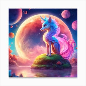 Unicorn In Space Canvas Print