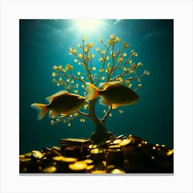 Goldfish And Tree Canvas Print