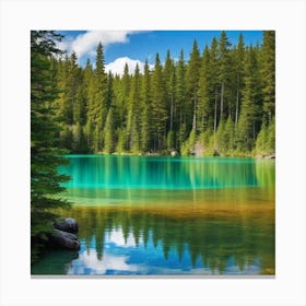 Lake In The Mountains Canvas Print