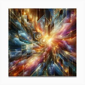 Radiant Mysterious Marble Light: Multicolor marble 5 Canvas Print