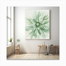 Green Dahlia Canvas Print