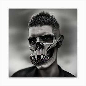 Man With A Skull Face Canvas Print