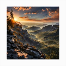 Sunrise Over The Blue Ridge Mountains Canvas Print