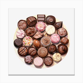 Chocolates On A Plate 11 Canvas Print