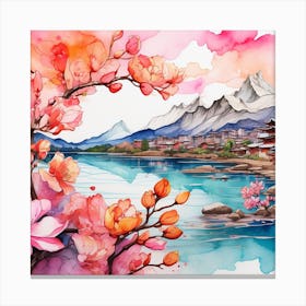 Asian Watercolor Painting Canvas Print