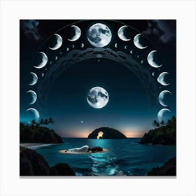 Moon Phases 3 Canvas Print