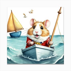 Hamster In A Boat 12 Canvas Print