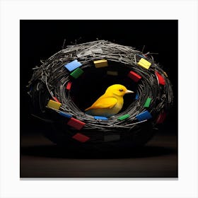 Bird In A Nest Canvas Print