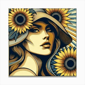 Sunflower Girl Canvas Print