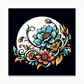 Flower Tattoo Design Canvas Print