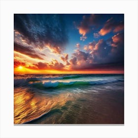 Sunset On The Beach 864 Canvas Print