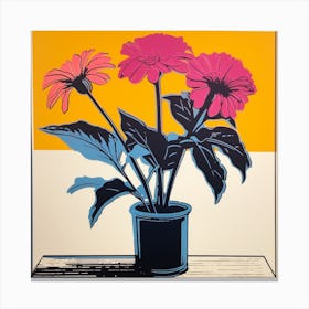 Gerbera Daisy 2 Pop Art Illustration Square Canvas Print