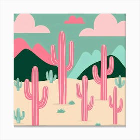 Cactus In The Desert 3 Canvas Print