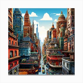 Cityscape art print Canvas Print