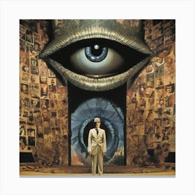 Man Standing In Front Of An Eye Canvas Print