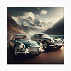 Alpine And Aston Martin Vintage Cars  Canvas Print