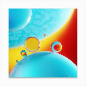 3d Liquid Colors Cascading Over Milk Droplets Hues Of Red Yellow Blue Orange Blending Seamlessly Canvas Print