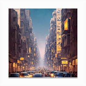 Distopia At Night Canvas Print