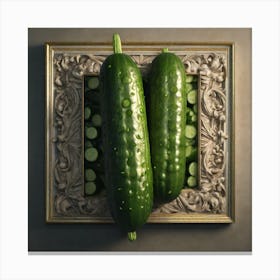 Cucumbers In A Frame 25 Canvas Print