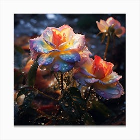 Rainbow Roses Canvas Print