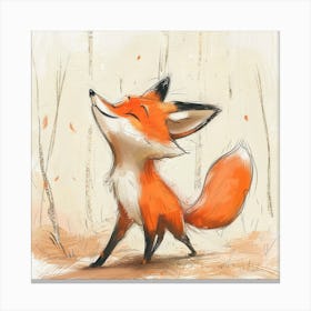 Cute fox in the woods Canvas Print