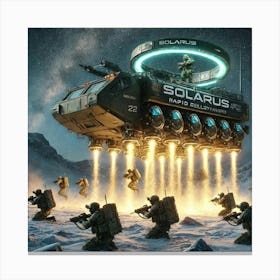 A Futuristic Sci Fi Depiction Of Solarus Apcs Rapid Deployment Canvas Print