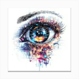 Eye Of The Future.Generated AI. Wall Art Print 3 Canvas Print