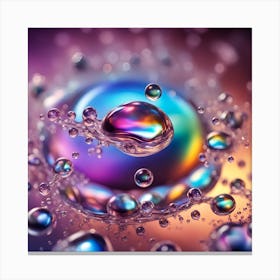 Water Bubbles in Color Canvas Print