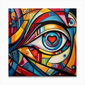 Valentine Heart Eye Abstract Art Canvas Print