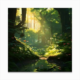 Amazon Forest Scene With Global Illumination Canvas Print