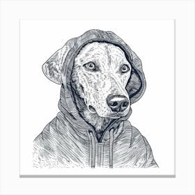 Dog In Hoodie 3 Canvas Print