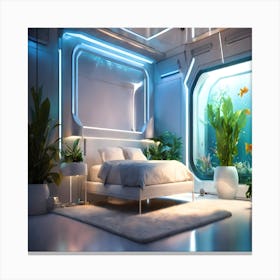Futuristic Bedroom Canvas Print