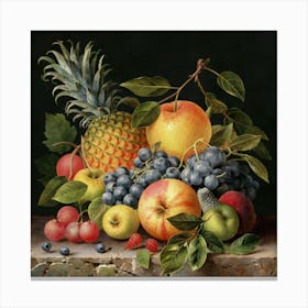 A collection of different delicious fruits 10 Canvas Print