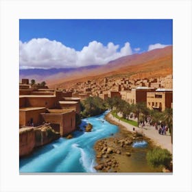 River In Morocco View Canvas Print