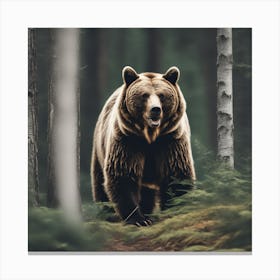 Brown Bear In The Forest 2 Canvas Print