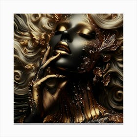 Black And Gold 1 Canvas Print